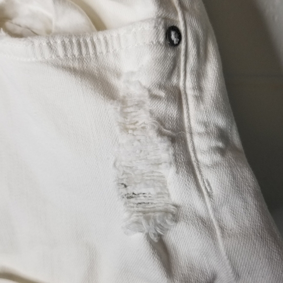 All Saints white distressed denim shorts - Picture 7 of 10
